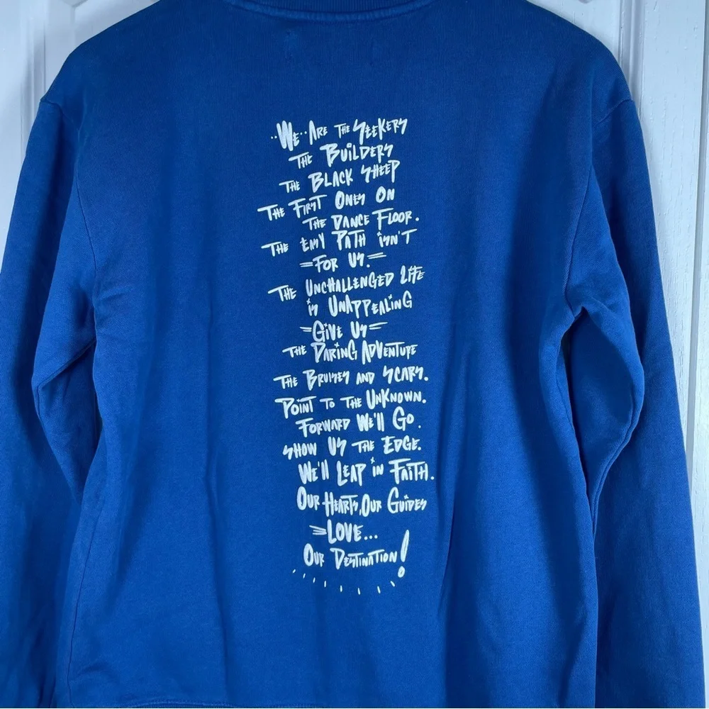 Seek Discomfort Essential Crewneck Sweater Sweatshirt Men’s XS Blue Motivational